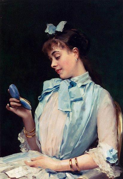 Raimundo Madrazo Portrait Of Aline Mason In Blue Spain oil painting art
